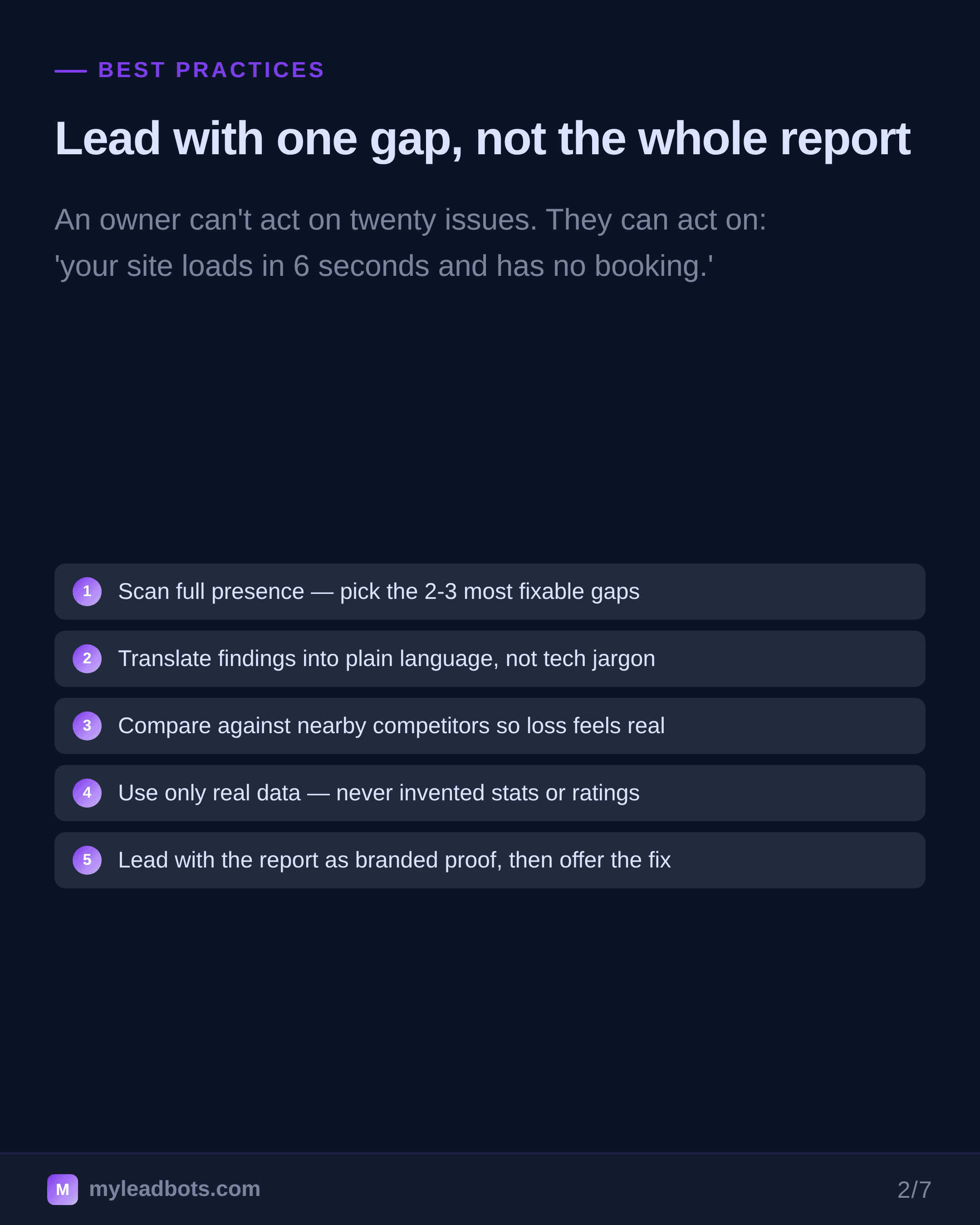 How to Use Business Audit Software to Win the Local Pitch — slide 2