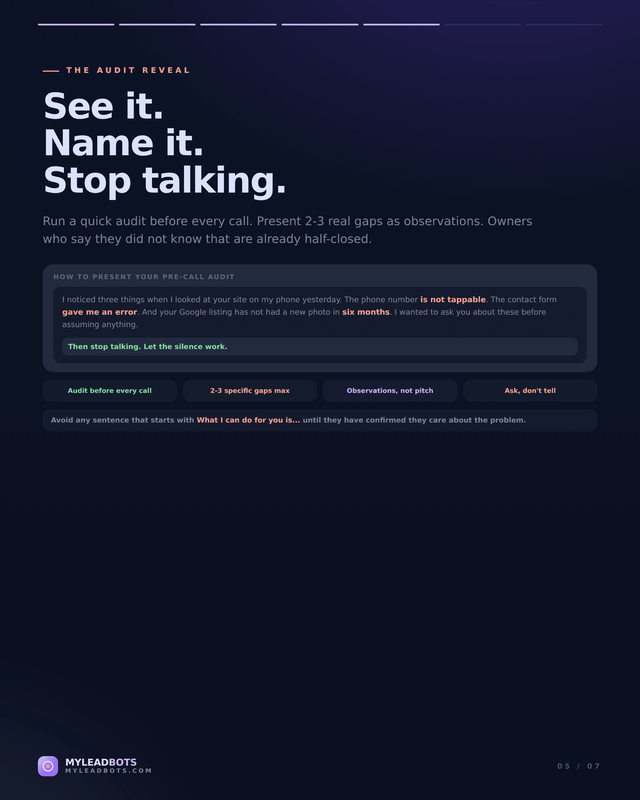 Discovery Call Script for Local Business Agencies (2026) — slide 5