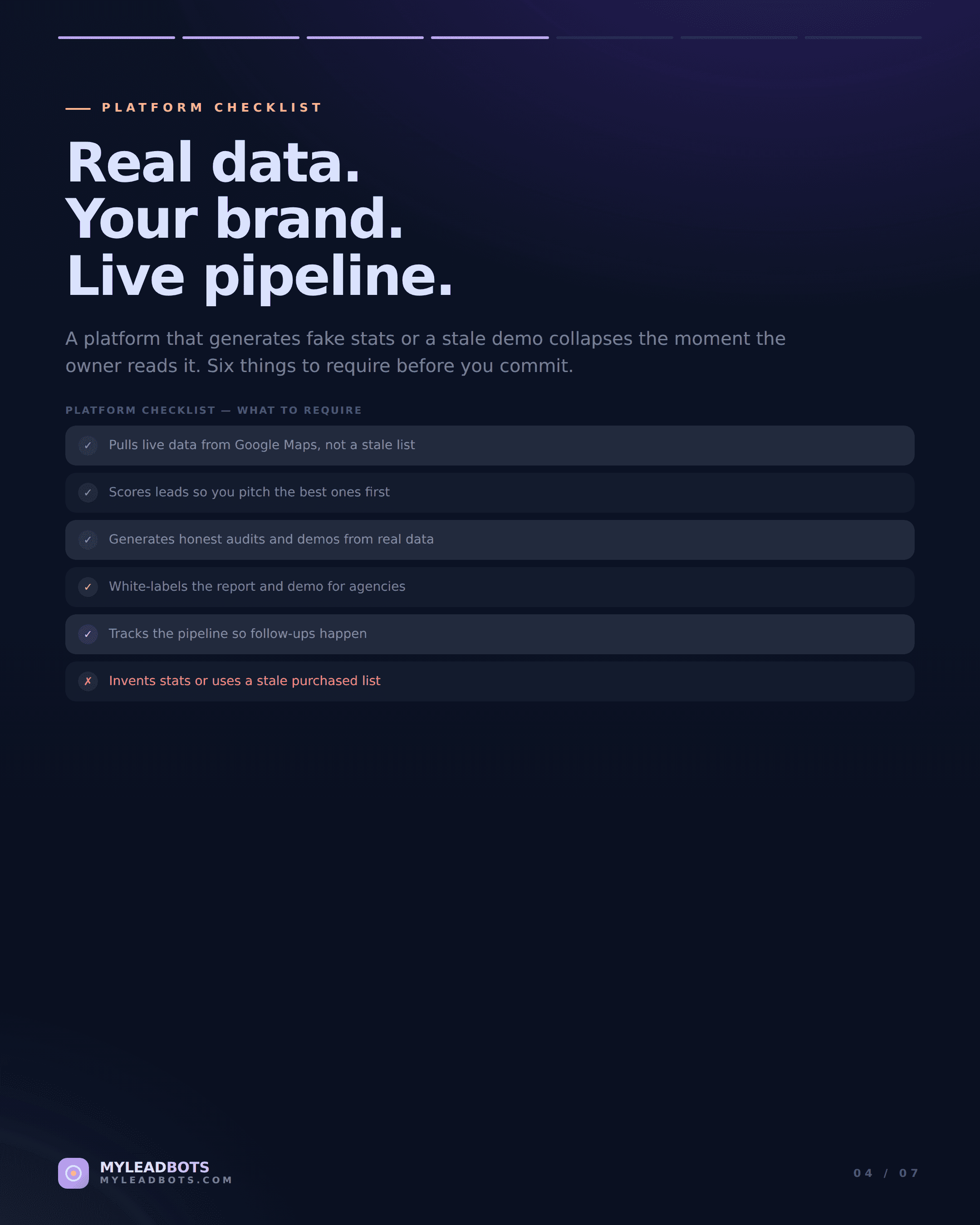 Platforms Combining Audits, Reports, and Demo Sites for Outreach — slide 4