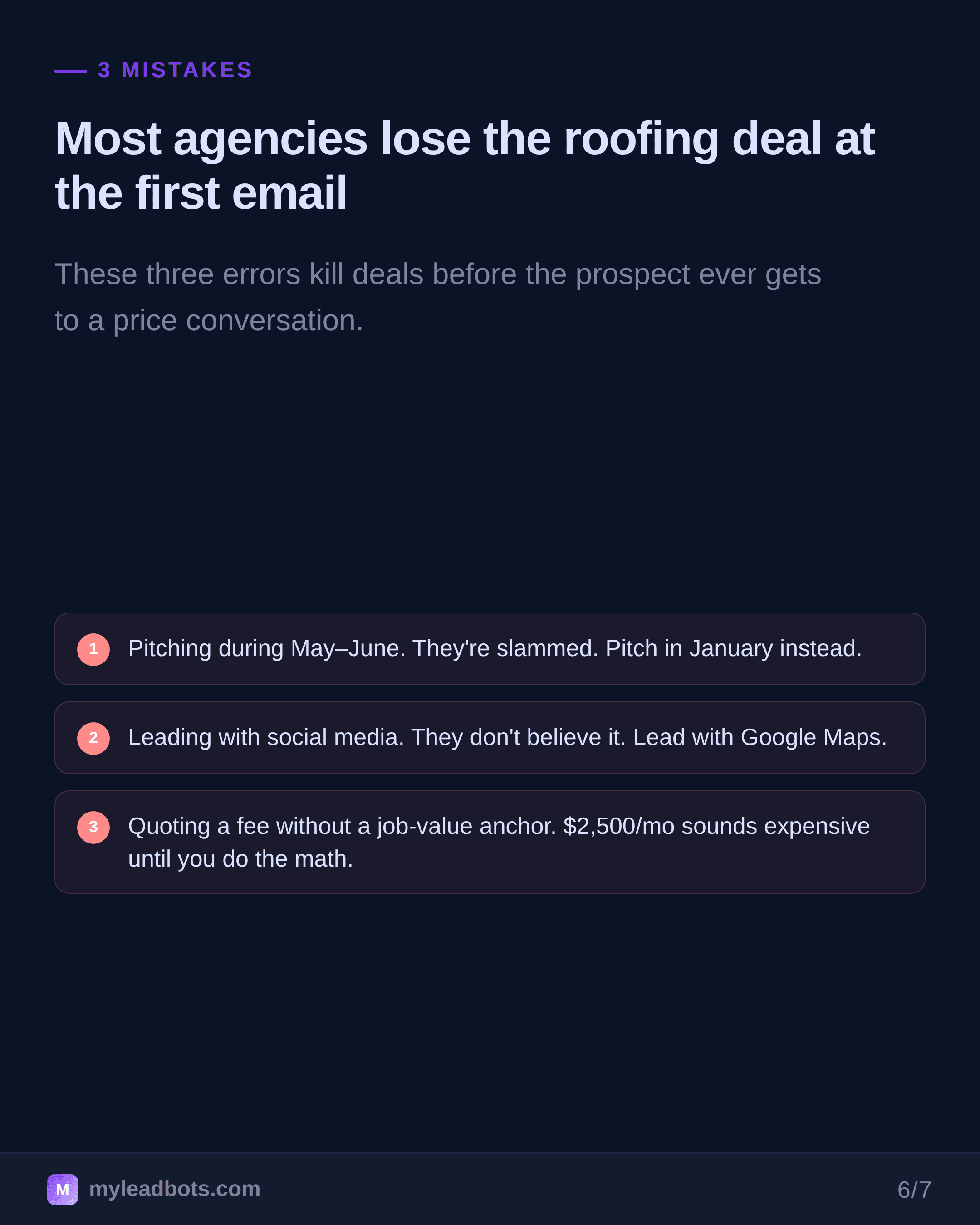 Roofing Contractor Lead Generation: Agency Playbook (2026) — slide 6